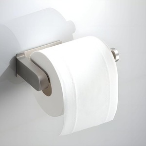 lot 8802 image: Self-Adhesive Stainless Steel Toilet Paper Holder  No-Drill Brushed Finish