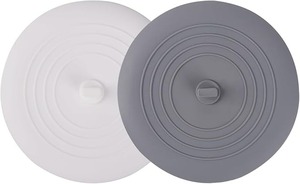 lot 8809 image: Universal 2-Pack Large Silicone Tub Stoppers  6-Inch Leak-Proof Drain Covers