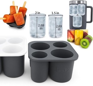 lot 8813 image: Large 2 Cylinder Ice Cube Tray  Slow-Melt Silicone Mold for Tumblers & Cocktails