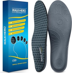 lot 8820 image: WalkHero Arch Support Orthotic Insoles (Gray) Mens 77.5 or Womens 99.5