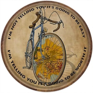 lot 8830 image: Retro Worth It Cycling Wall Decor
