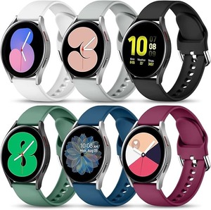 lot 8835 image: 6-Pack Sport Bands Compatible with Samsung Galaxy Watch 7654 & Active 2 (20mm) plus 3 Galaxy Watch 440mm Screen Protectors
