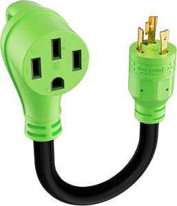 lot 8842 image: 30 Amp to 50 Amp RV Generator Adapter Cord  1FT NEMA L5-30P to 14-50R