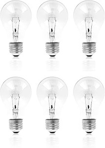 lot 8864 image: A19 Clear Rough Service Light Bulbs (60W Equivalent)  Soft White Vibration-Resistant Glass