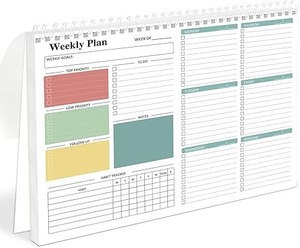 lot 8873 image: Weekly To-Do List Notepad  52-Week Undated Goal & Habit Tracker (8.5 x 11)