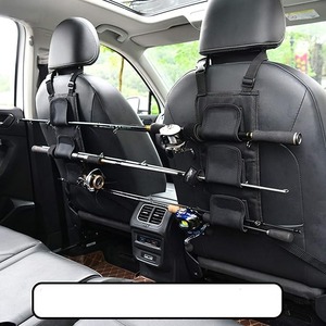 lot 8881 image: 2-Pack Car Fishing Rod Holder  Adjustable Overhead Vehicle Fishing Pole Rack  Heavy-Duty Nylon Belt Straps for SUVs, Vans, and Wagons (Black)