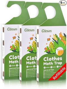 lot 8885 image: 6-Pack Clothes Moth Traps  Refillable Pheromone Traps for Closets and Carpets  Non-Toxic Clothing Protector for Wardrobes and Storage (Natural Pheromones)