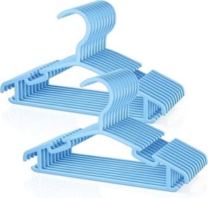 lot 8892 image: 20-Pack Baby Plastic Hangers  Non-Slip Toddler & Infant Clothes Hangers  Durable Space-Saving Organizer for Coats, Pants, and Skirts (Blue)
