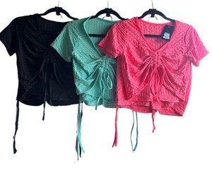lot 2265 image: 2 Piece Short Set- Includes 3 sets (Blue, Pink and Black) Size SM