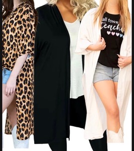 lot 2285 image: 3 Pack One Size Duster (Small-2XL) (White, Black, Leopard)