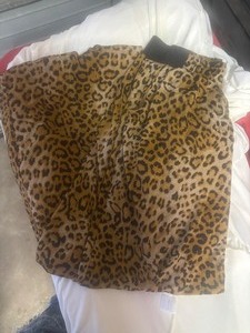 Leopard Print Wide Leg Stretch Pants With Pockets (Fits Size Small to 2XL)