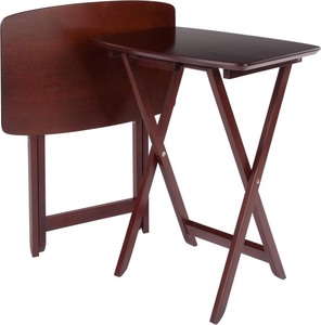 lot 2298 image: Winsome Darlene Set of 2 Foldable Snack Tables, for Living Room, 26, Walnut