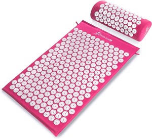 lot 2308 image: ProsourceFit Acupressure Mat and Pillow Set for BackNeck Pain Relief and Muscle Relaxation