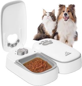 lot 2321 image: Automatic Pet Feeder for Cats and Dogs, 2 in 1 Upgraded-chip Timed Dry Pet Food Feeder with Display, 48 Hours Retain Freshness for Semi Wet Food, Healther Meal for All Home Pets.