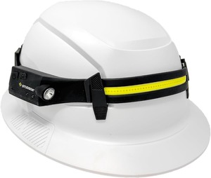 lot 2330 image: SHK-1 Rechargeable Headlamp - 350 Lumens LED Work Light with Wave Activation, 5 Lighting Modes, Dual Beam, 8 Hour Runtime, Water-Resistant, Helmet Compatible