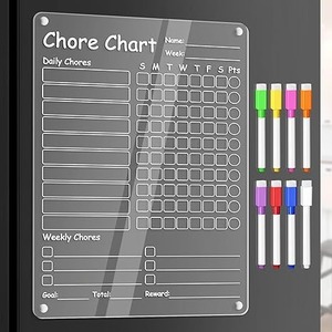 lot 8899 image: Premium 12x9 Clear Acrylic Chore Chart