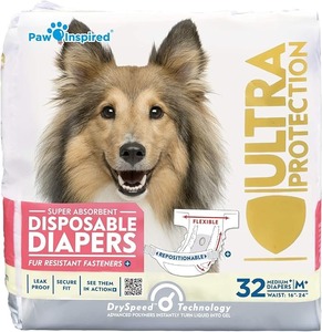 lot 8909 image: Disposable Female Dog Diapers (32-Pack)  Medium Plus