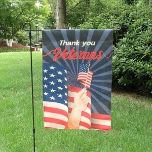 lot 8933 image: Thank You Veterans Burlap Garden Flag