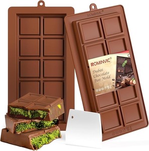 lot 8940 image: Dubai Chocolate Bar Mold & Scraper Kit (2-Pack)