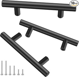 lot 8943 image: Matte Black Cabinet Pulls (10-Pack)