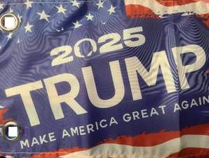 lot 8944 image: President Trump 2025 Golf Cart Flags (2-Pack)