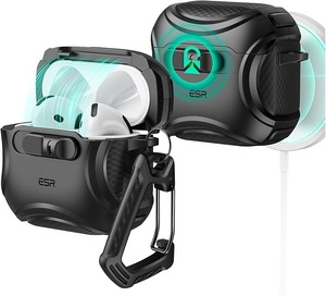 lot 8960 image: ESR Cyber Series AirPods Case (Black) - CASE ONLY