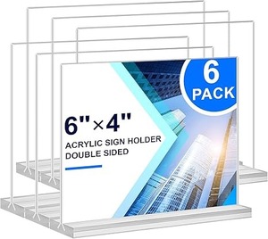 lot 8963 image: Clear Acrylic Horizontal Sign Holder (6-Pack)