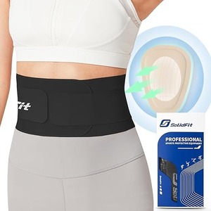 lot 8976 image: Ultra Thin Lower Back Support Brace (Black) Medium