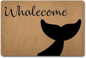 lot 8989 image: Whalecome Funny Whale Tail Doormat