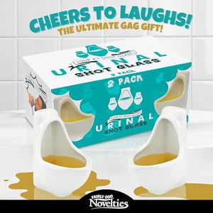 lot 22503 image: Bottoms Up Ceramic Urinal Shot Glasses (Set of 2)
