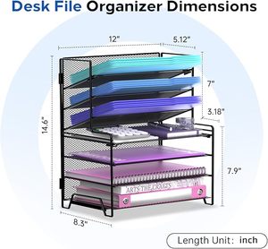 lot 22530 image: 7-Tier Desktop File Organizer & Letter Tray