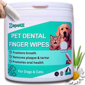 lot 22521 image: Pet Dental Finger Wipes for Dogs & Cats  Dog Tooth Wipes & Toothbrush Alternative  Easy Teeth Cleaning to Reduce Plaque, Tartar & Bad Breath  Vet-Approved Cat & Dog Oral Care (55 Count)