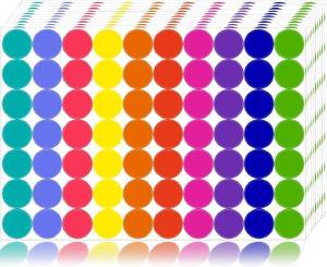 lot 22595 image: 3-Pack Color Coding Dot Stickers - 4,200 Total, 34 Round, 10 Bright Colors (1,400 per pack) Perfect for Home, School, Office, Garage Sales