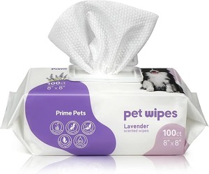 lot 8997 image: Two pack 100-Count Hypoallergenic Dog Wipes (Lavender)