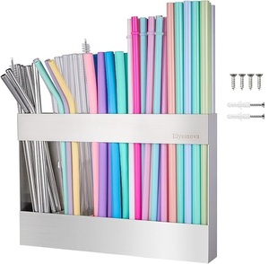 lot 9006 image: PureFlow 12 Stainless Steel Heavy-Duty Straw Holder