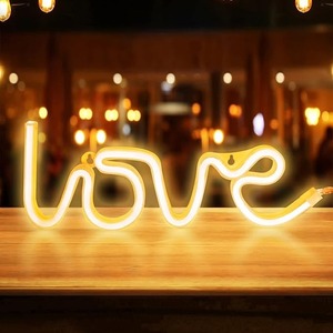 lot 9016 image: Glow with Love Battery-Powered LED Neon Sign