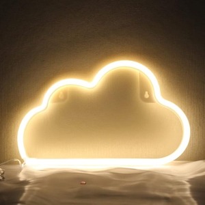 lot 9017 image: Dreamy Glow Warm White LED Cloud Neon Sign