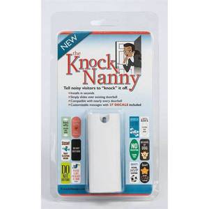 lot 9020 image: Knock Nanny Original No Soliciting Doorbell Sign