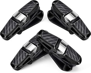 lot 9023 image: 4-Pack Double-End Sunglasses Holder for Car Sun Visor