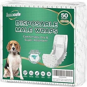 lot 9057 image: Disposable Male Dog Diapers (XS) 50-Count with Wetness Indicator
