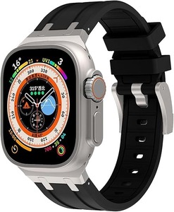 lot 9060 image: Rugged Titanium-Finish Silicone Band