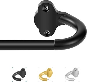lot 9062 image: Matte Black Wrap-Around Curtain Rod