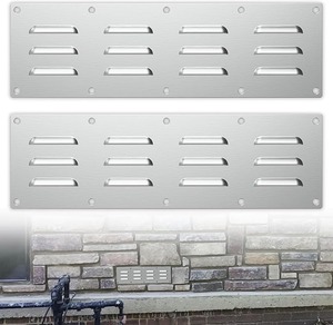 lot 9081 image: 2-Pack Stainless Steel Outdoor Kitchen Vents 15 x 4.5 White