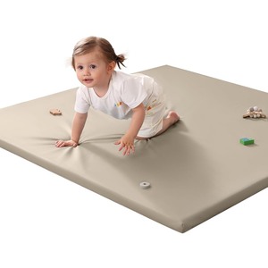 lot 2256 image: Baby Play Mat for Floor,50x50 Vegan Leather Playpen Mat,1.3 Thick Memory Foam Padded Play Mat,Cushioned & Waterproof Play Mats,Non Slip Crawling Playmat for Toddlers,Infants,Kids