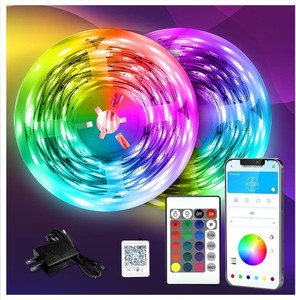 lot 2300 image: LED Strip Lights 2m Lights Strip for Bedroom, Desk, Indoor Room Bedroom Brithday Gifts RGB Decor with Remote and 24V Power Supply