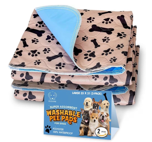 Super Absorbent Washable Pee Pads for Dogs Large 35 x 31 (2-Pack) Puppy Pads pet Training Pads Reusable Pee Pads for Dogs 100% Waterproof Dog Puppy Pee Pads Large Wee Wee Pads for Dogs pet Peed - Retail: $24