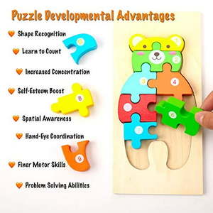 lot 2071 image: Montessori Mama Wooden Toddler Puzzles for Kids Ages 2-4  Montessori Toys for Toddlers 2 Years Old  Wooden Puzzles for Toddlers 2-4 Years  4-Pack Toddler Puzzle Toddler Toys - Retail $51