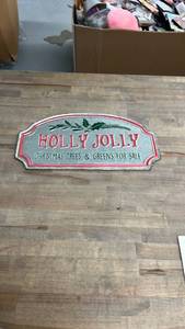 lot 2072 image: Christmas Tin Sign. 18 x  9 12 inch - Retail $25
