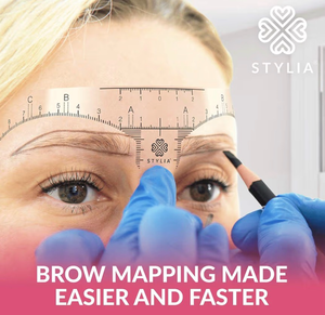 lot 2077 image: Stylia Eyebrow Stencil Kit for Women �� 100 Pack, Precision Brow Mapping Tool for Shaping, Best Eyebrow Stencils for Older Women & Beginners, Strong Adhesive, Universal Fit, Reusable Brow Templates - Retail $16