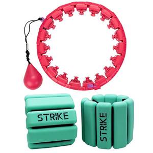 lot 5016 image: 2 in 1 Fitness Combo. Weighted Hula Hoop  WristAnkle Weights. Infinity Hula Hoop for AdultsKids. Weights Excellent for Exercise-Yoga, Aerobics, Dance, Running & WalkingWeight Loss. Great Gift - Retail $9